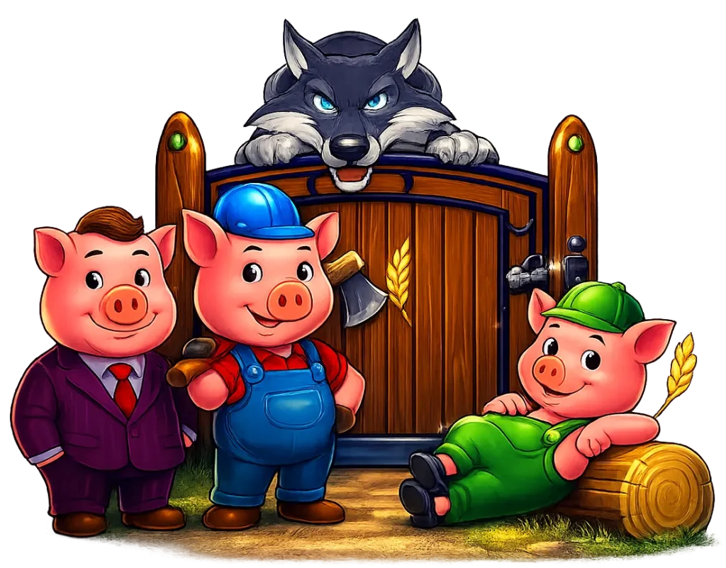 Wolf and Three Little Pigs